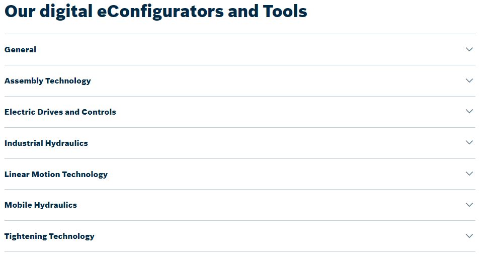 Bosch Rexroth Online Tools and Configurators