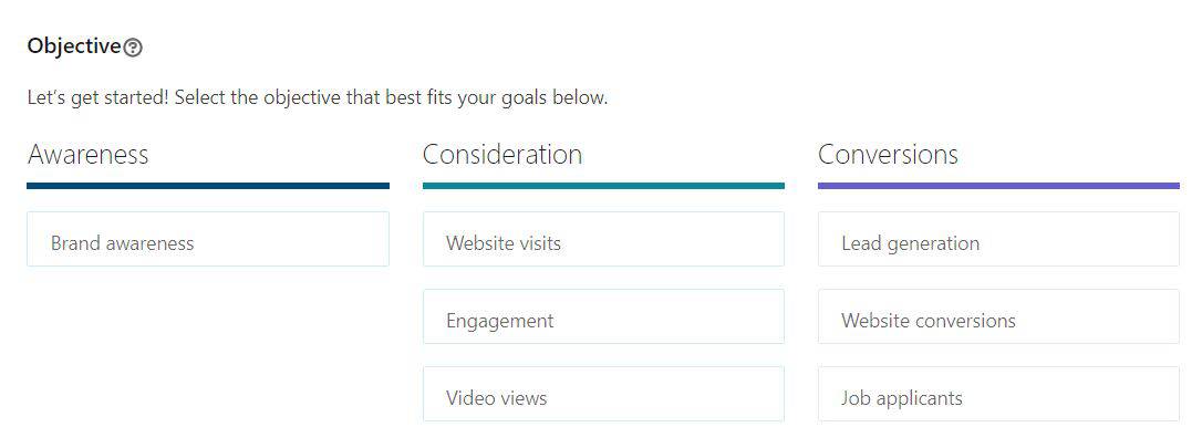 LinkedIn Ad Goals LinkedIn Ad Goals