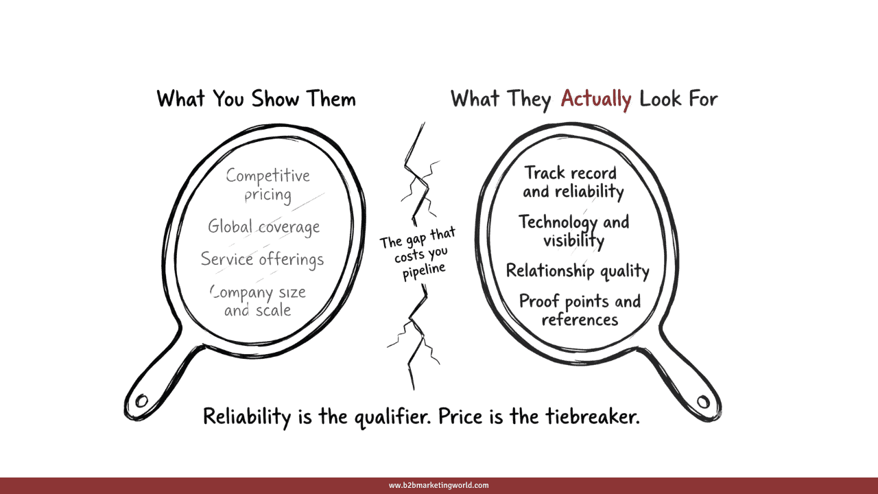 The missmatch in your logistics marketing approach compared to what buyers want